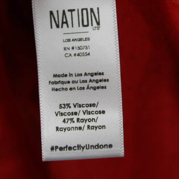 Nation Ltd Dress Medium Liza Trapeze Mini Tiered Cottagecore Boho Babydoll Red - Picture 7 of 11